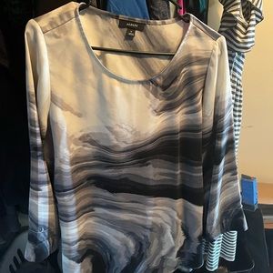 Womens Dress Shirt 3/4 Sleeve Sz M